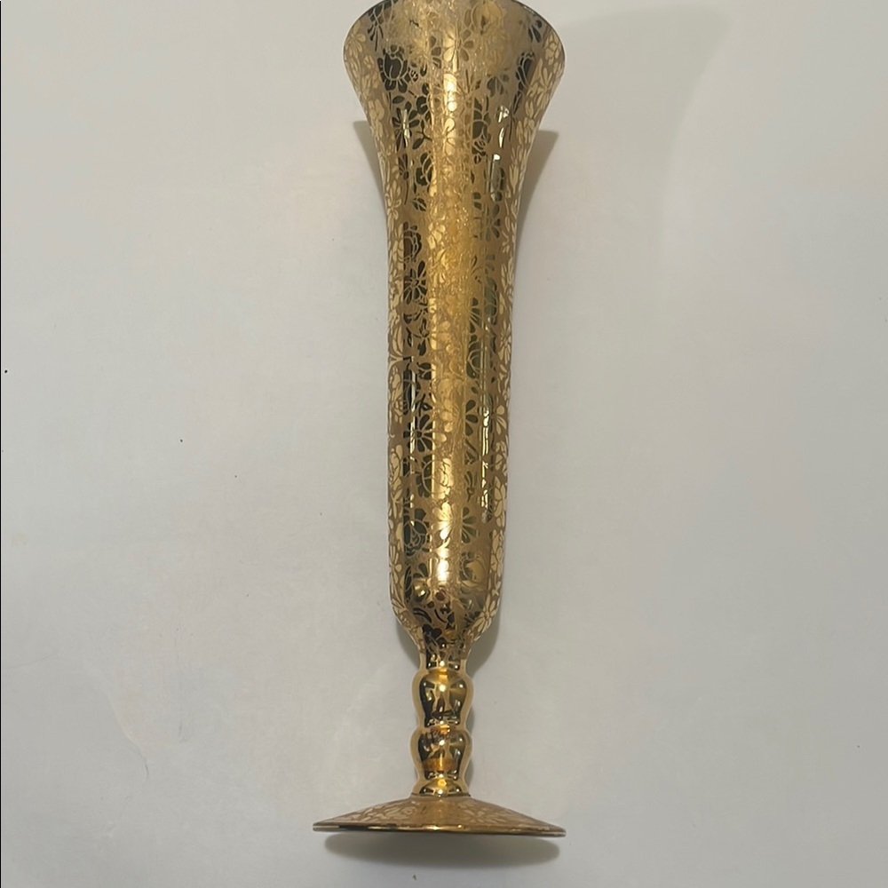 Gold Floral Bud Vase